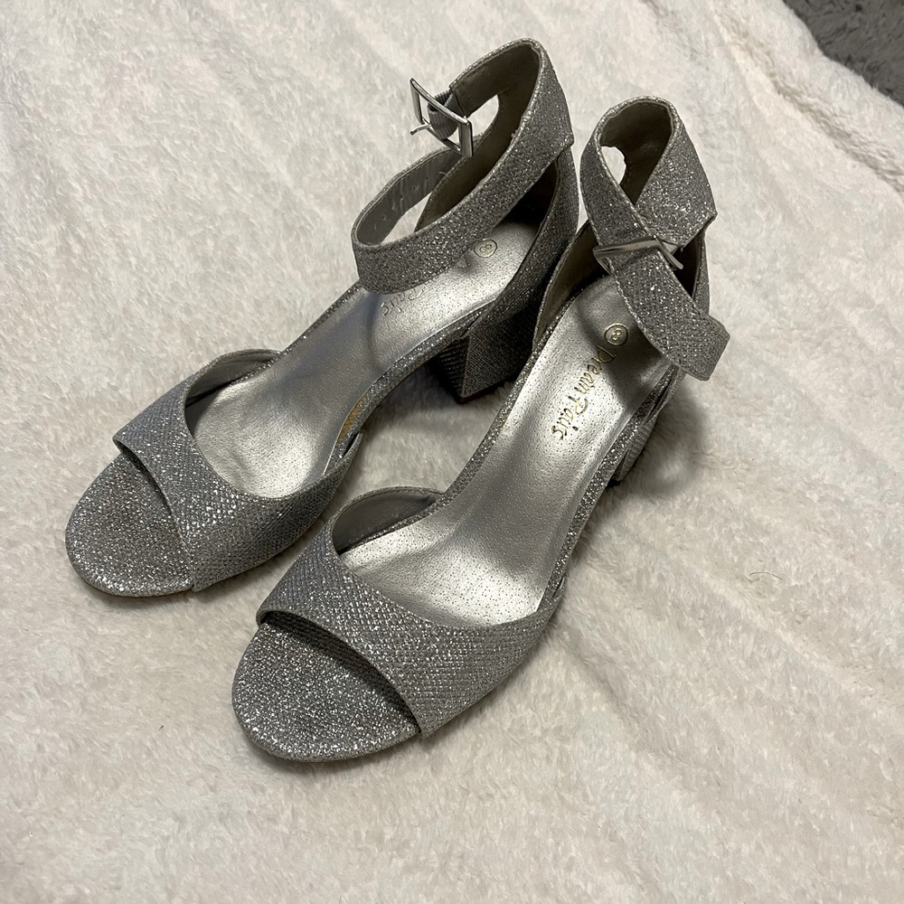 Silver Sequin Heels